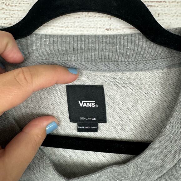 Vans Men's Cozy Heather Gray Embroidered Patch Varsity Sweatshirt Size XXL - Picture 3 of 8